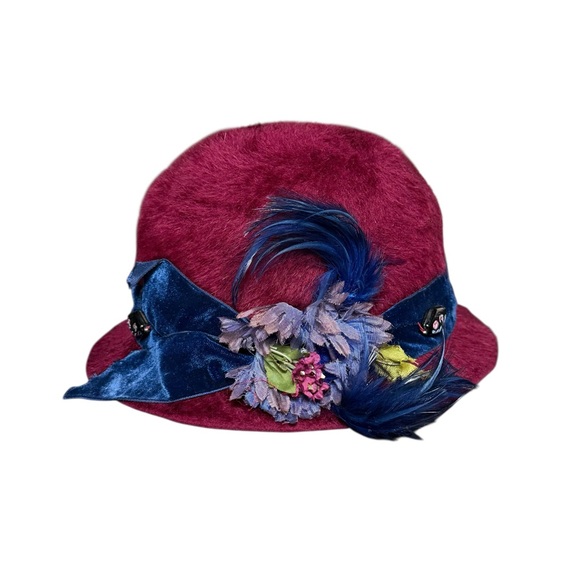 Handcrafted Felted Hat by Lydia Ginaldo with Floral Accent - Picture 4 of 8
